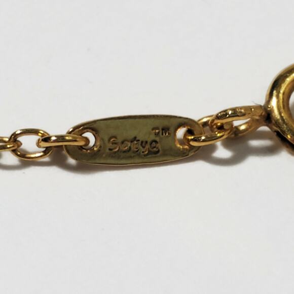 Satya Turquoise Teardrop Pendant 18k Gold Plated Necklace 16 in. - Picture 3 of 4